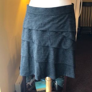 prAna M Charcoal Gray Tiered Wool Blend Skirt